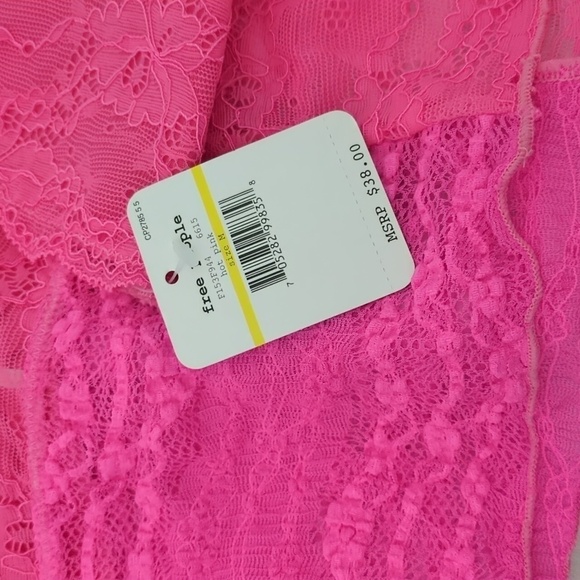 Free People laced Pink Tube Top brallet - Picture 5 of 7